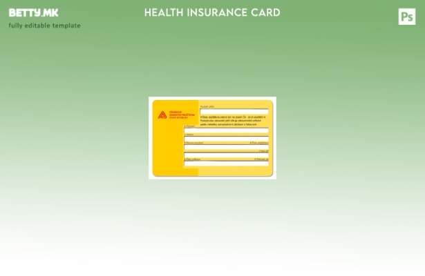 Модерен стил Шаблон за картичка за здравствено осигурување на Чешката Република